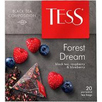 Чай TESS Forest Dream, черный с малиной и ароматом черники (1,8 гр х 20) пирамидки