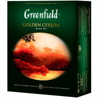 Чай GREENFIELD "Golden Ceylon", черный, 100 пакетиков в конвертах по 2г, 620218