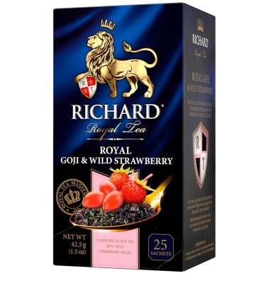 Чай RICHARD "Годжи-земляника", черный, 25 пакетиков