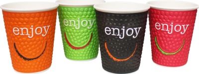 Одноразовые стаканы Enjoy, 100 шт, бумаж,односл, 300 мл.