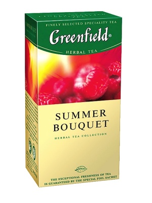 Чай GREENFIELD "Summer Bouquet" фруктовый (малина,шиповник) 25 пак. в конвертах по 1,5г