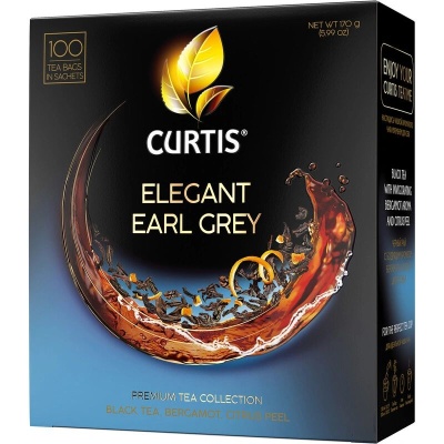 Чай CURTIS "Elegant Earl Grey" 100 пак., черный с бергамотом и цедрой цитрусовых