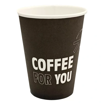 Стакан "Coffe For You" 250мл., 50 шт.однослойный бумажный 