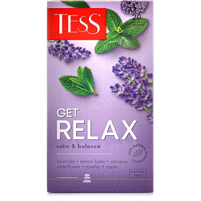 Чай TESS "Get Relax" зеленый c мелиссой, яблоком, шиповником 20 пакетиков